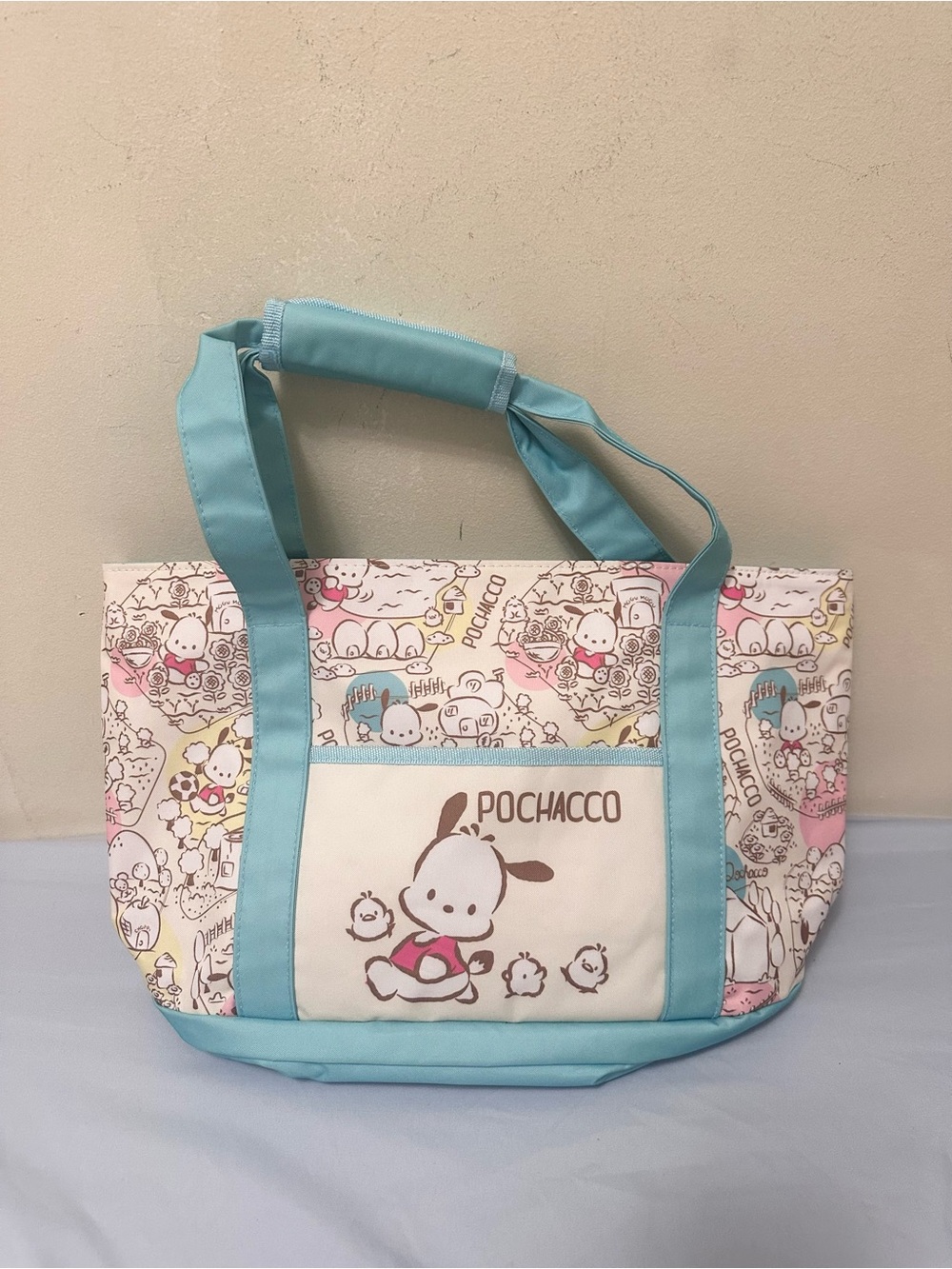Sanrio Pochacco Large Travel Tote Bag with Pouch – New